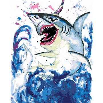 Žralok jednorožcem, 40×50 cm, vypnuté plátno na rám (6050701)