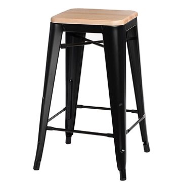 Barová stolička Paris Wood 65cm borovice černá (IAI-6973)