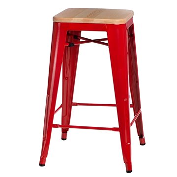 Barová stolička Paris Wood 65cm borovice červená (IAI-6976)