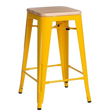 Barová stolička Paris Wood 65cm borovice žlutá (IAI-6988)