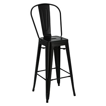 barová židle Paris Back 75cm černá (IAI-12366)