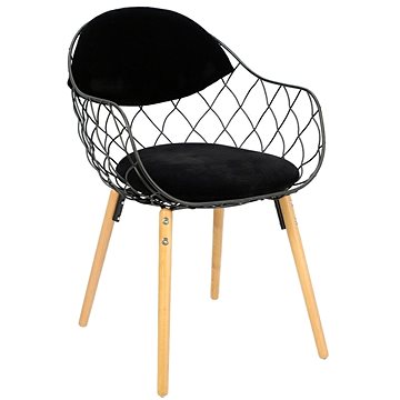 Židle Jahi černá/černá/přírodní (IAI-11065)