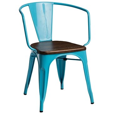 Židle Paris Arms Wood ořech modrá (IAI-4515)