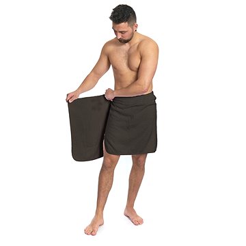 Interkontakt Pánský saunový ručník Dark Chocolate (21165)