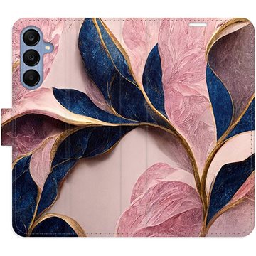 iSaprio Flip pouzdro Pink Leaves pro Samsung Galaxy A25 5G