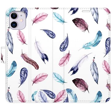iSaprio flip pouzdro Colorful Feathers pro iPhone 11