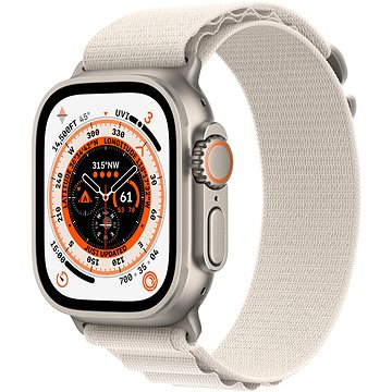 Apple Watch Ultra 49mm titanové pouzdro s hvězdně bílým alpským tahem - Small (MQFQ3CS/A)