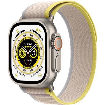 Apple Watch Ultra 49mm titanové pouzdro se žluto-béžovým trailovým tahem - M/L (MQFU3CS/A)