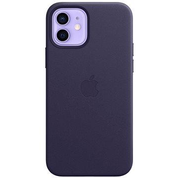 Apple iPhone 12 a 12 Pro Kožený kryt s MagSafe temně fialový (MJYR3ZM/A)