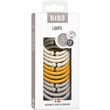 Bibs kroužky Loops 12ks Ivory/Honey Bee/Sand (0367201)