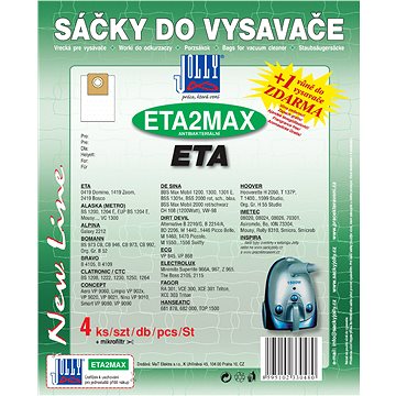 Sáčky do vysavače ETA2 MAX - textilní (3132/CLA)