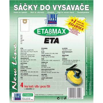 Sáčky do vysavače ETA8 MAX - textilní - vůně Fresh (3156/FRE)