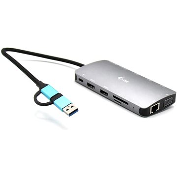 i-tec USB 3.0 USB-C/TB3 3x Display Metal Nano Dock with LAN, PD 100 W (CANANOTDOCKPD)