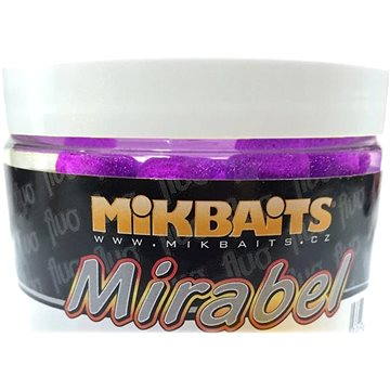 Mikbaits - Mirabel Fluo Boilie Pikantní švestka 12mm 150ml (8595602230020)