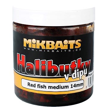 Mikbaits Halibutky v dipu Red fish 14mm 250ml (8595602220700)