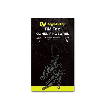 RidgeMonkey RM-Tec Quick Change Heli Ring Swivel Velikost 8 8ks (5060432143527)