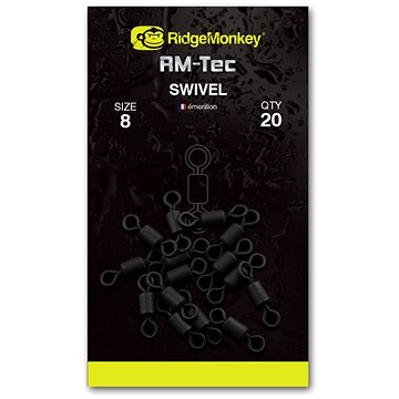 RidgeMonkey RM-Tec Swivel Velikost 8 20ks (5060432143480)