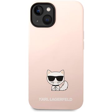 Karl Lagerfeld Liquid Silicone Choupette Zadní Kryt pro iPhone 14 Pink (KLHCP14SSLCTPI)