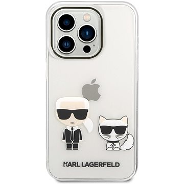 Karl Lagerfeld PC/TPU Ikonik Karl and Choupette Zadní Kryt pro iPhone 14 Pro Max Transparent (KLHCP14XCKTR)
