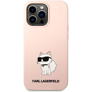Karl Lagerfeld Liquid Silicone Choupette NFT Zadní Kryt pro iPhone 13 Pro Pink (KLHCP13LSNCHBCP)