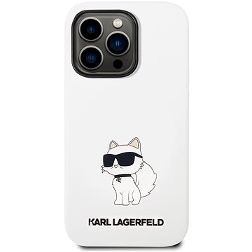 Karl Lagerfeld Liquid Silicone Choupette NFT Zadní Kryt pro iPhone 14 Pro White (KLHCP14LSNCHBCH)
