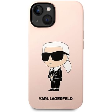 Karl Lagerfeld Liquid Silicone Ikonik NFT Zadní Kryt pro iPhone 14 Pink (KLHCP14SSNIKBCP)