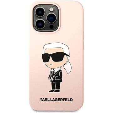 Karl Lagerfeld Liquid Silicone Ikonik NFT Zadní Kryt pro iPhone 13 Pro Pink (KLHCP13LSNIKBCP)