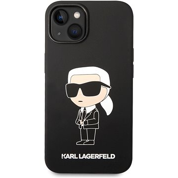 Karl Lagerfeld Liquid Silicone Ikonik NFT Zadní Kryt pro iPhone 14 Black (KLHCP14SSNIKBCK)