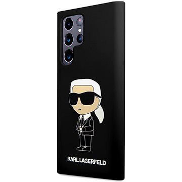 Karl Lagerfeld Liquid Silicone Ikonik NFT Zadní Kryt pro Samsung Galaxy S23 Ultra Black (KLHCS23LSNIKBCK)