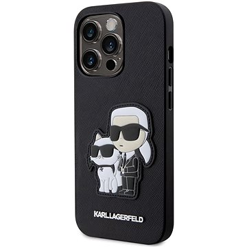 Karl Lagerfeld PU Saffiano Karl and Choupette NFT Zadní Kryt pro iPhone 14 Pro Black (KLHCP14LSANKCPK)