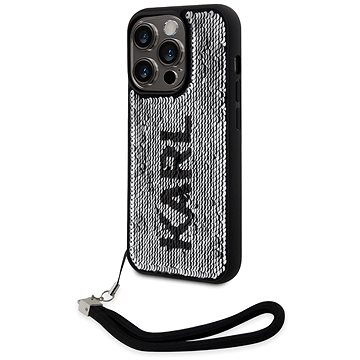 Karl Lagerfeld Sequins Reversible Zadní Kryt pro iPhone 13 Pro Max Black/Silver (KLHCP13XPSQRKS)