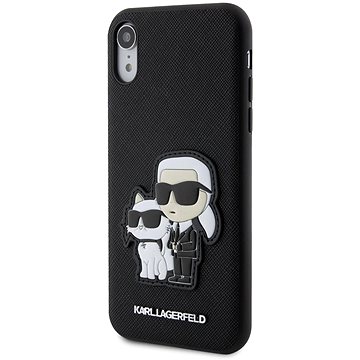Karl Lagerfeld PU Saffiano Karl and Choupette NFT Zadní Kryt pro iPhone XR Black (KLHCI61SANKCPK)
