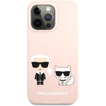 Karl Lagerfeld and Choupette Liquid Silicone pro Apple iPhone 13 Pro Pink (3666339027193)