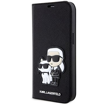 Karl Lagerfeld PU Saffiano Karl and Choupette NFT Book Pouzdro pro iPhone 13 Black (KLBKP13MSANKCPK)