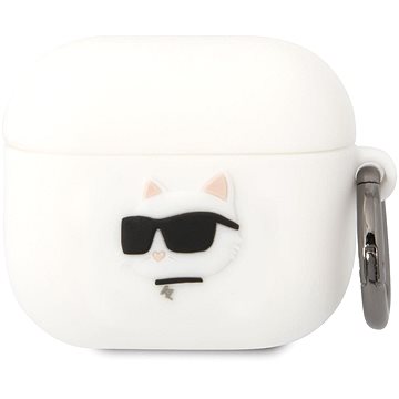 Karl Lagerfeld 3D Logo NFT Choupette Head Silikonové Pouzdro pro Airpods 3 White (KLA3RUNCHH)