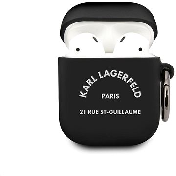 Karl Lagerfeld Rue St Guillaume Silikonové Pouzdro pro Airpods 1/2 Black (3700740500743)