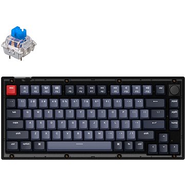 Keychron V1 Knob Hot-Swappable Blue Switch -Frosted Black - US (V1-C2)