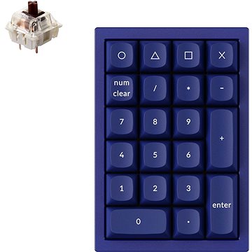 Keychron QMK Q0 Hot-Swappable Number Pad RGB Gateron G Pro Brown Switch Mechanical - Blue Version (Q0-J3)