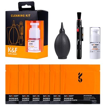 K&F Concept 4v1 Cleaning Kit (1x čistící pero + 1x balonek + 6x utěrka + 1x čistící roztok (SKU.1618)