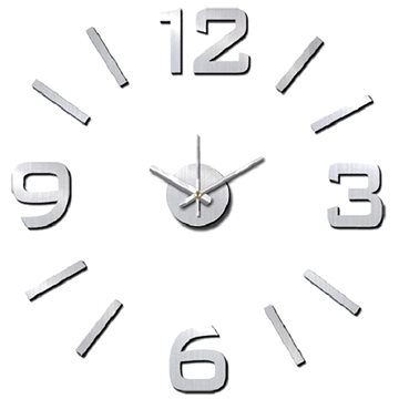 Stardeco nástěnné nalepovací hodiny stříbrné HM-10EM001S (8595571207306)