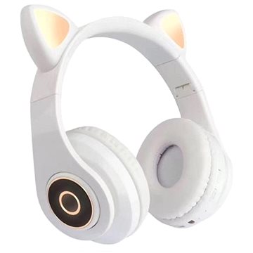 KIK KX5547 Bezdrátová sluchátka Cat Bluetooth 5.0 bílé (33402)