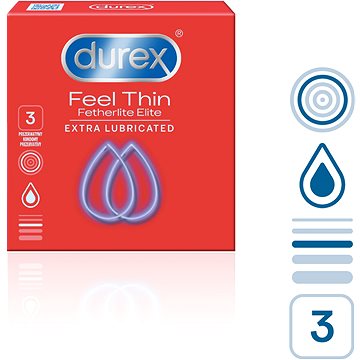 DUREX Feel Thin Extra Lubricated 3 ks (5010232967823)