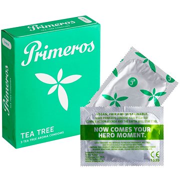 PRIMEROS Tea Tree kondomy s vůní čajovníku australského, 3 ks (8594068386111)