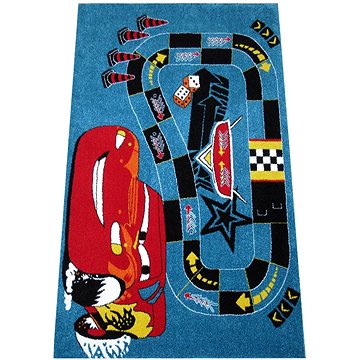Dětský kusový koberec Cars modrý 160 × 220 cm (21D0020)