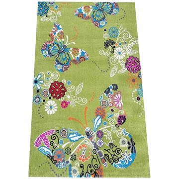 Dětský kusový koberec Motýl zelený 160 × 220 cm (21D3270/1)