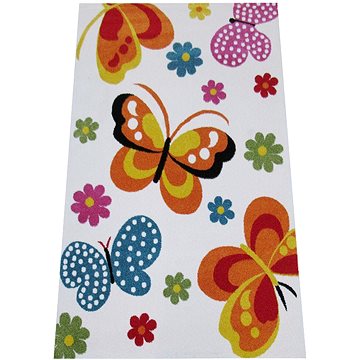 Dětský kusový koberec Motýli na krémovém podkladu -200 × 290 (21D0038)