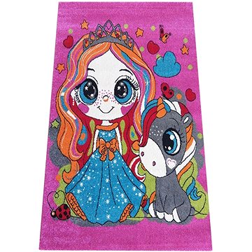 Dětský kusový koberec Princezna a jednorožec 160 × 220 cm (21D3268/1)