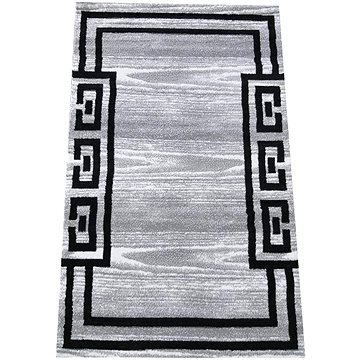 Kusový koberec Soho-04 šedobílý s černým vzorem 80 × 150 cm (21D3117/1)