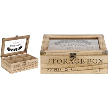 Koopman Dřevěný 9x box na čajové sáčky (KHZ1100870)