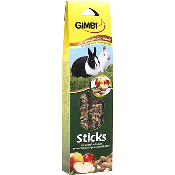 Gimbi Sticks Buráky a jablko pro králíky 2 ks (4002064201580)